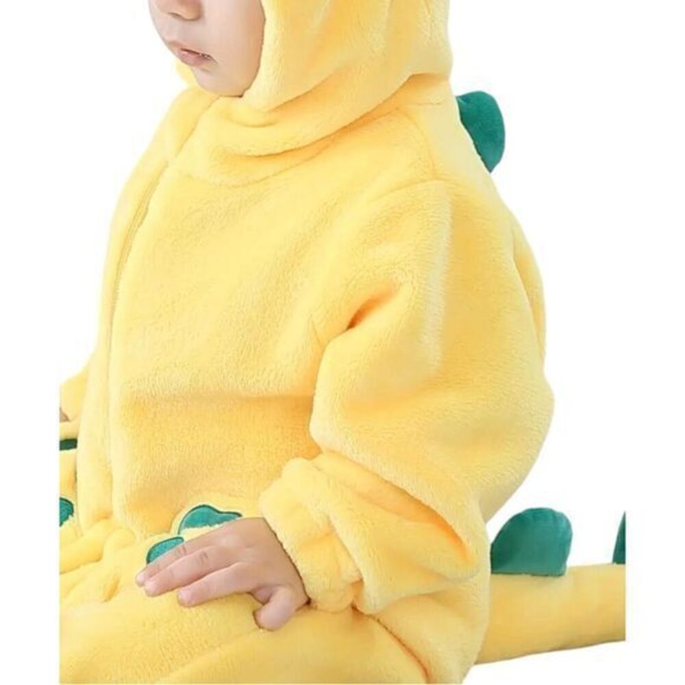 Unisex Baby Animal Costume Winter Flannel Hooded Jumpsuit Halloween Size 13-18 M - Picture 3 of 8